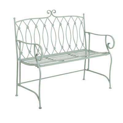 Heritage Green Decorative Rustic Metal Garden Bench