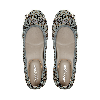 Sandringham Grey Leopard Leather Flats From Cocorose London