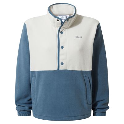 Sawford Women's Half Zip Fleece - Vanilla/Blue Dolphin