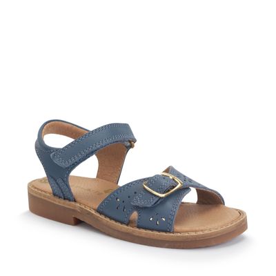 Holiday Denim blue leather girls rip-tape sandals