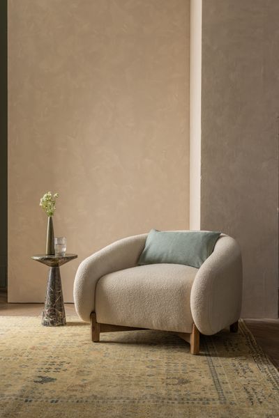 Cocoon Armchair In Natural Boucle
