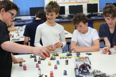 Warminster pupils Warhammer Workshop