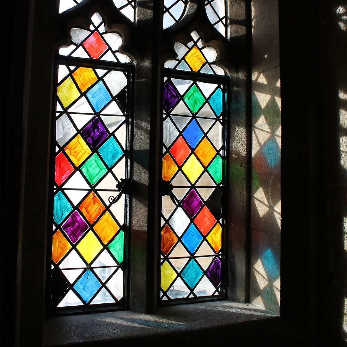 Thorndown Peelable Glass Paint Penniless Porch painted stained glass windows
