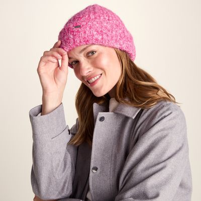 Isabella Supersoft Chunky Knit Beanie - Rich Pink Melange