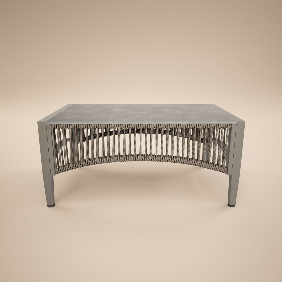 SOLACE+CO Dayton Corner Sofa & Coffee Table Garden Set Beige