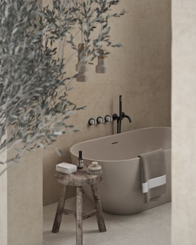 Wall Mounted Bath Mixer in Soft Black