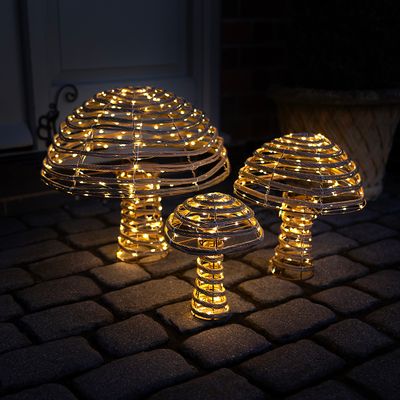Rattan light up mushroom