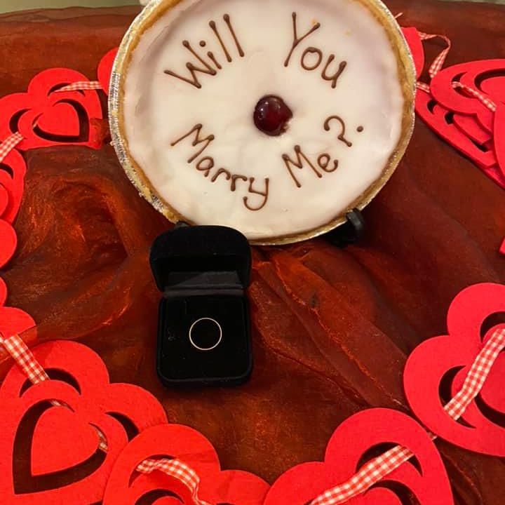 Will You Marry Me? Iced Cherry Bakewell Tart 