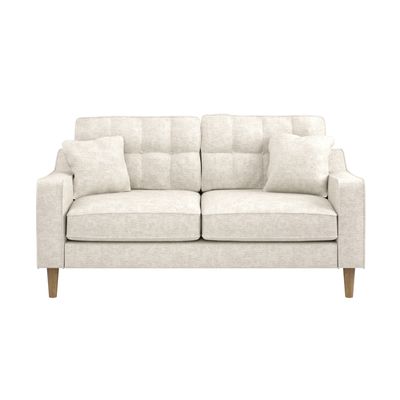 Solace+Co Jude 2 Seater Mid Century Fabric Sofa Beige