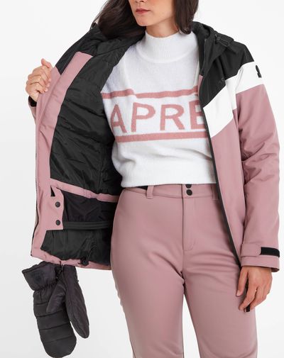 PANORAMA WOMENS SKI JACKET - BLACK/FADED PINK