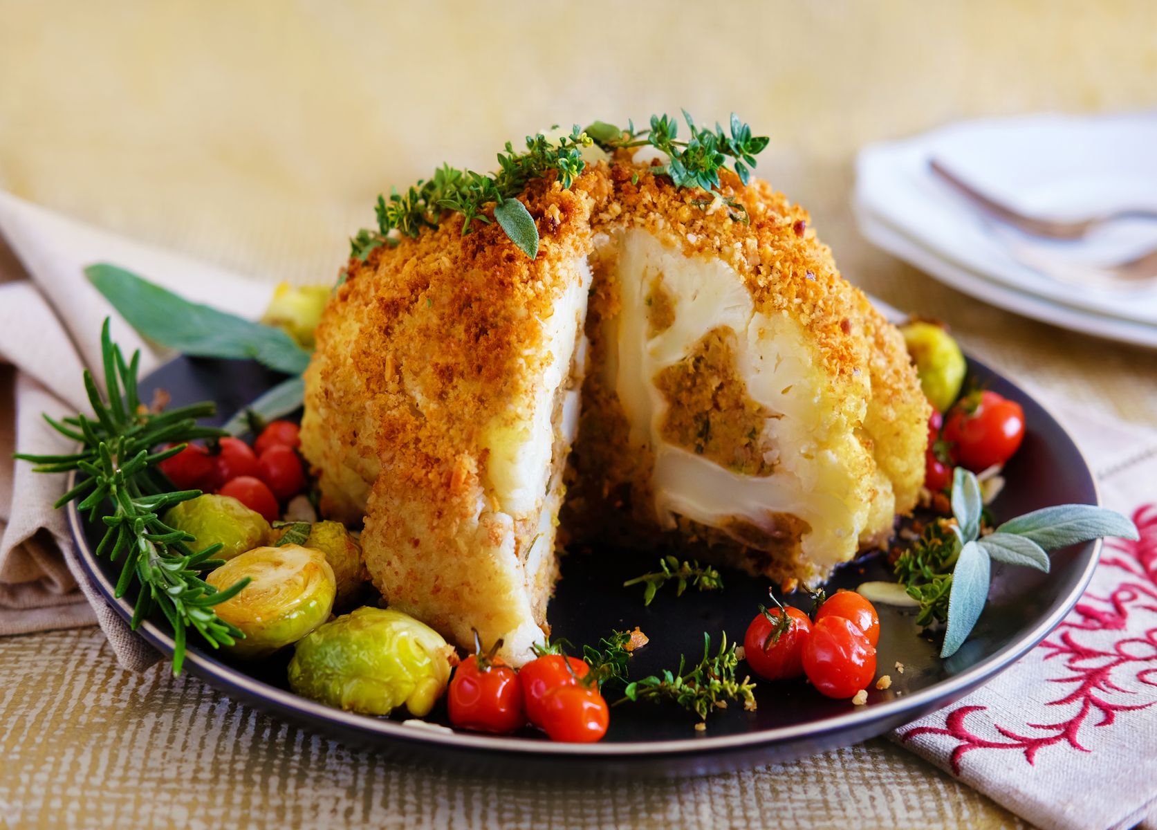 Christmas stuffed cauliflower 