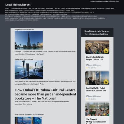 Screencapture of Dubai Ticket Discount