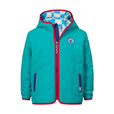 Arapawa Shaun the Sheep Kids Insulated Quilted Coat Microfleece Lining - Peacock Green