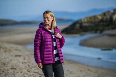 North women's hooded jacket in purple berry