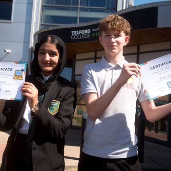 Year 9 pupils Safia Shukaari and Maks Medej took part in the pilot at Telford College copy.jpg