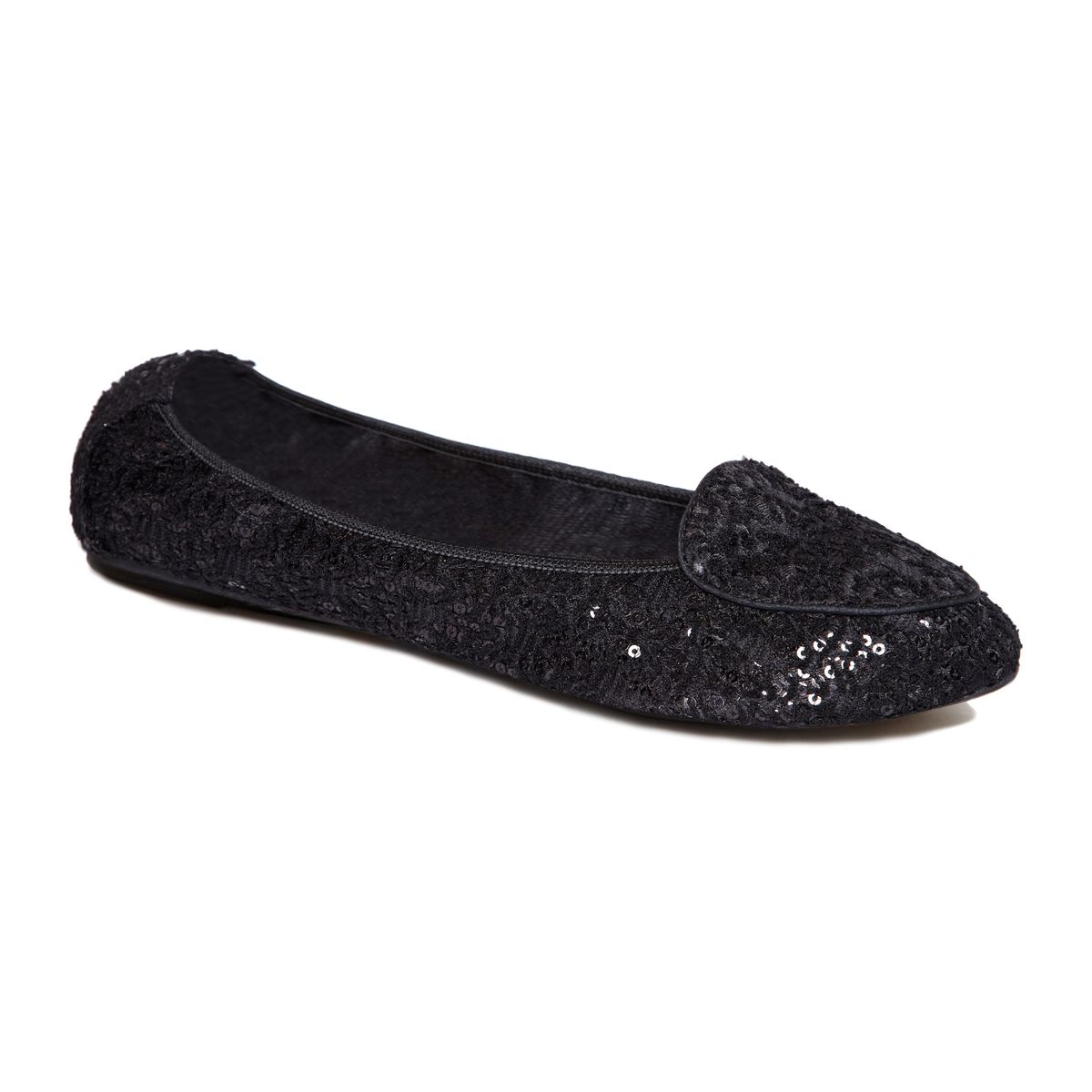 Royal Ballet Collection 'Perdita' Black Sequinned Loafers