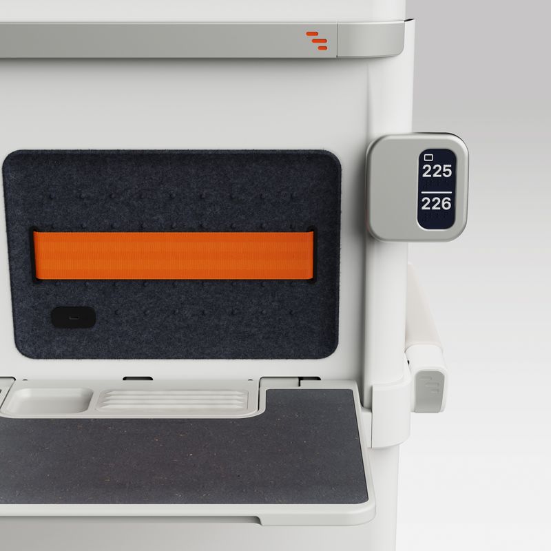 Close up of details on back of ALIZÉ seat 