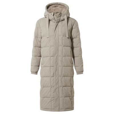 Saga Womens Heavy Padded Long Jacket - Dark Taupe