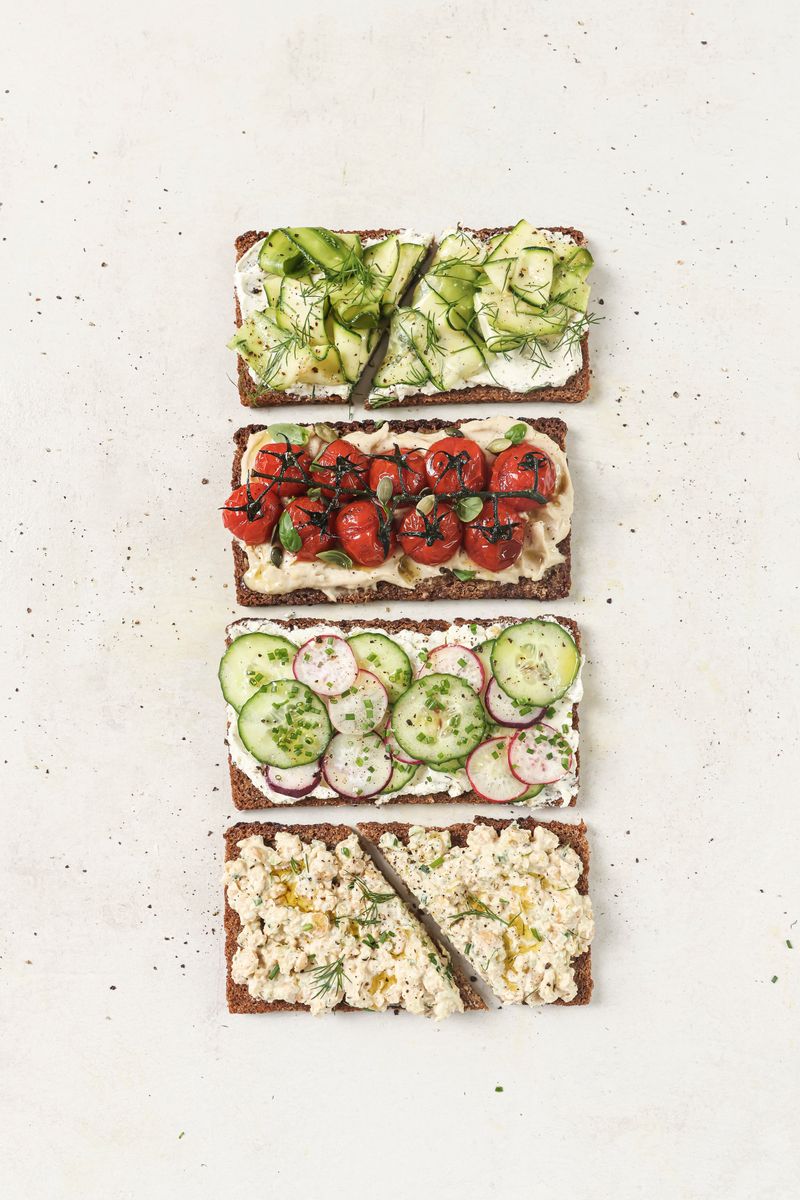Rye bread open sandwiches