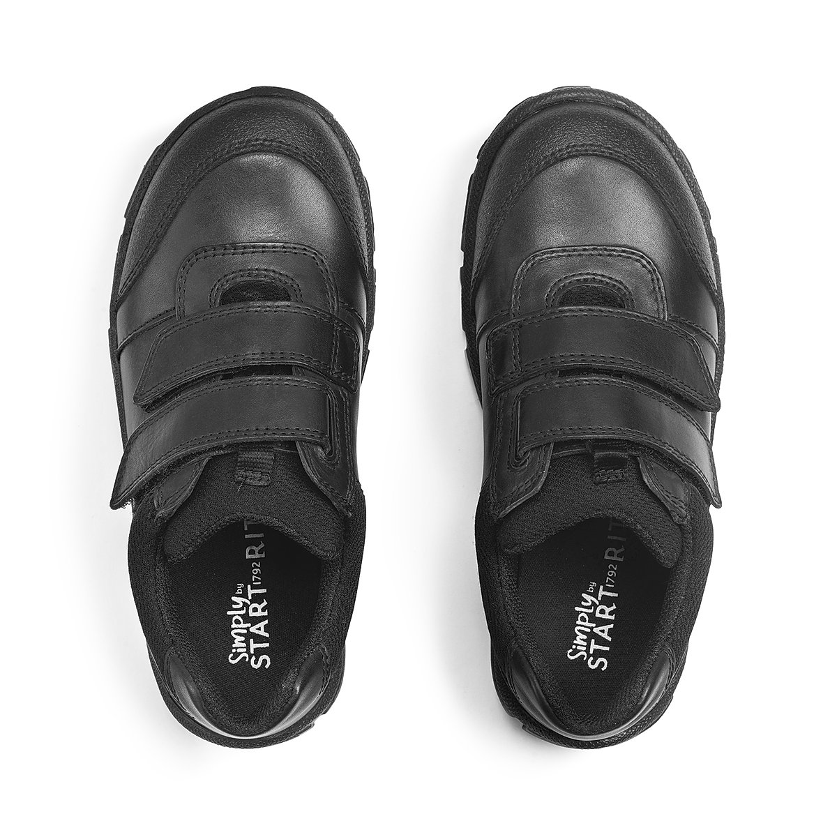 'Learn' Black leather boys riptape school shoes from the new Simply by Start-Rite Collection  