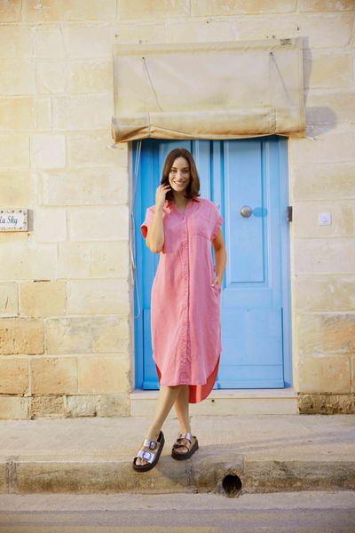 Lenira Women's Shirt Dress - Rose Quartz
