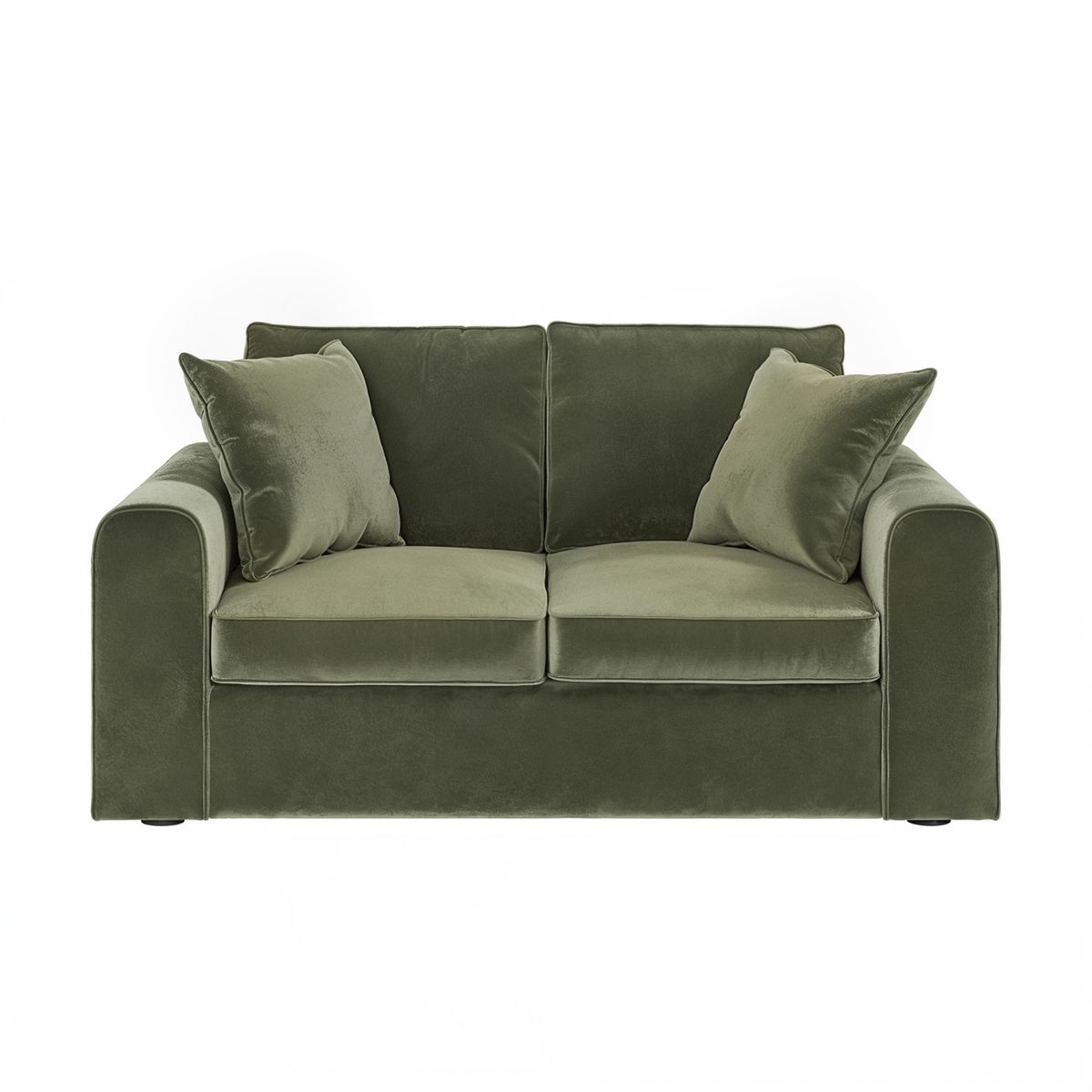 Solace+Co Ainsley 2 Seater Sofa Khaki Green Velvet