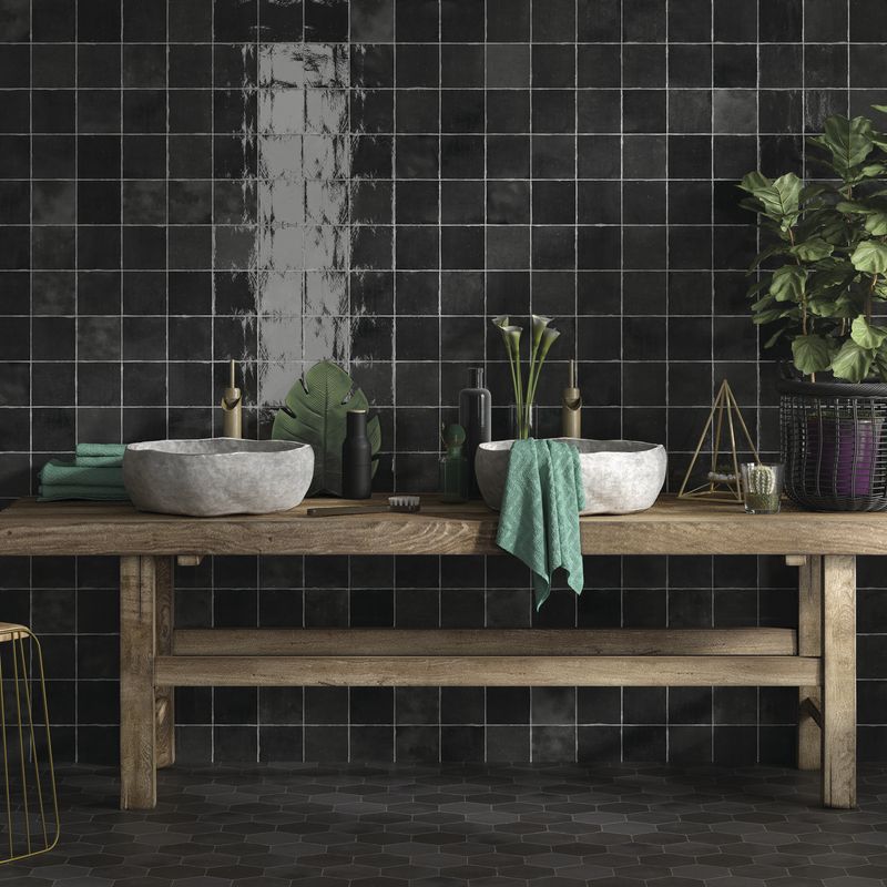 Zellige Black Ceramic Tiles