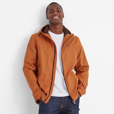 Craven Mens Waterproof Packaway Jacket - Dark Orange