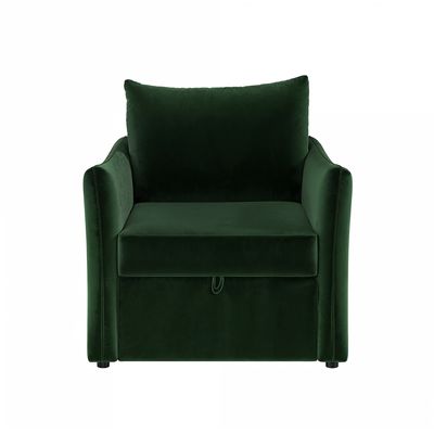 Solace+Co Skyler Armchair Bed Bottle Green Velvet
