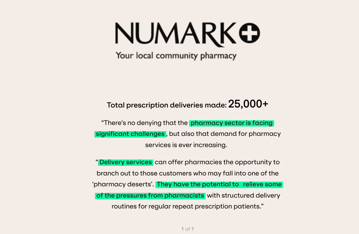 Numark - Total Prescription Deliveries