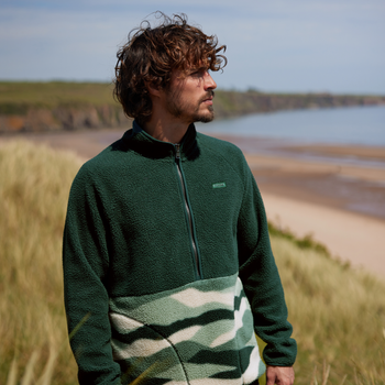 Flaxley Men's Sherpa Fleece - Racing Green Landscape Print
