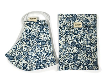 Blue Flowers cotton face mask from Cocorose London