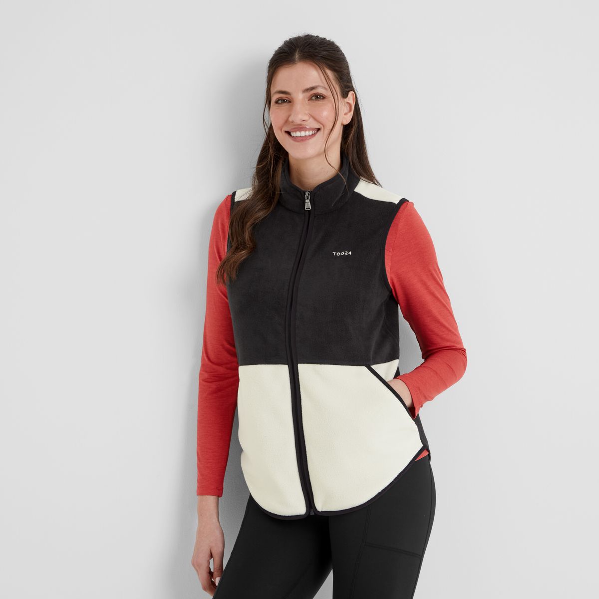 Fordley Women's Microfleece Gilet - Cranberry/Vanilla