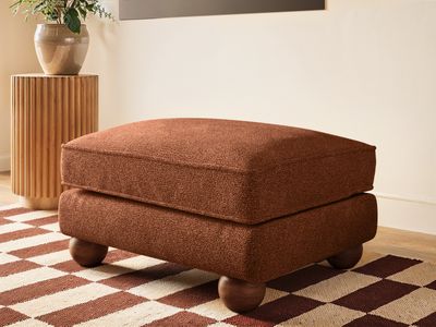 Solace+Co Addison Footstool - Burnt Orange