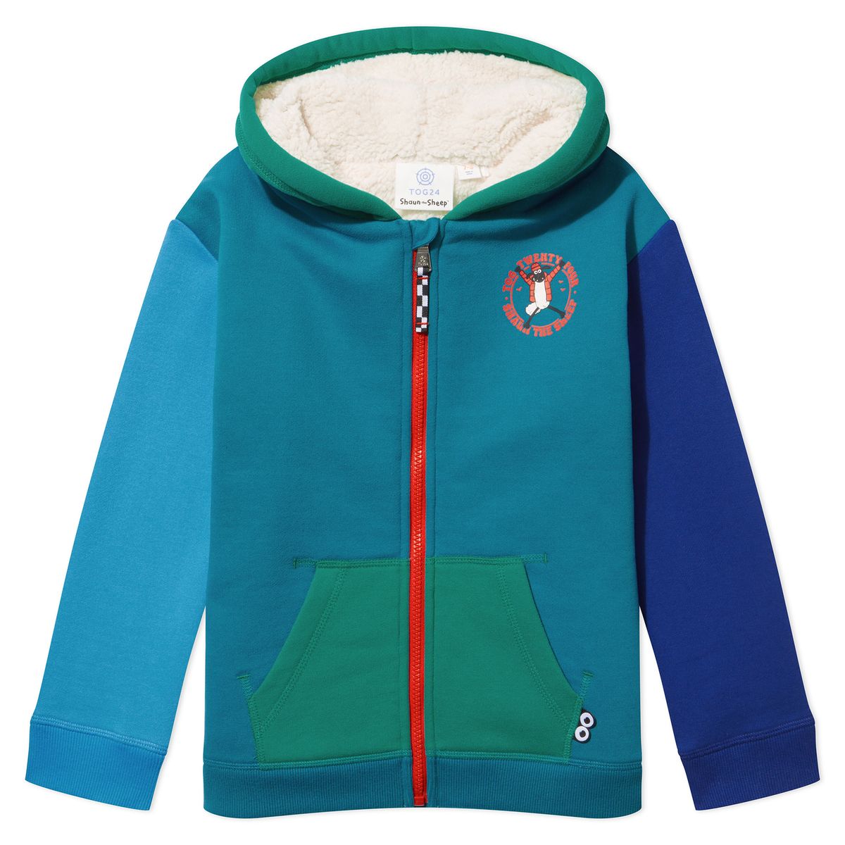 Southdown Kids Shaun the Sheep Zip Sweat - Grass Green