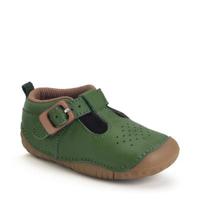 Baby Jack Khaki leather t-bar buckle pre-walkers