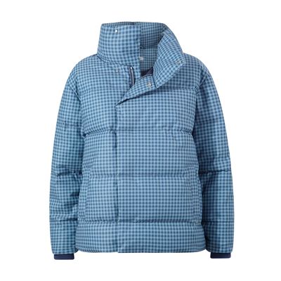 Radcliffe Womens Gingham Check Insulated Padded Jacket - Navy/Grey Gingham