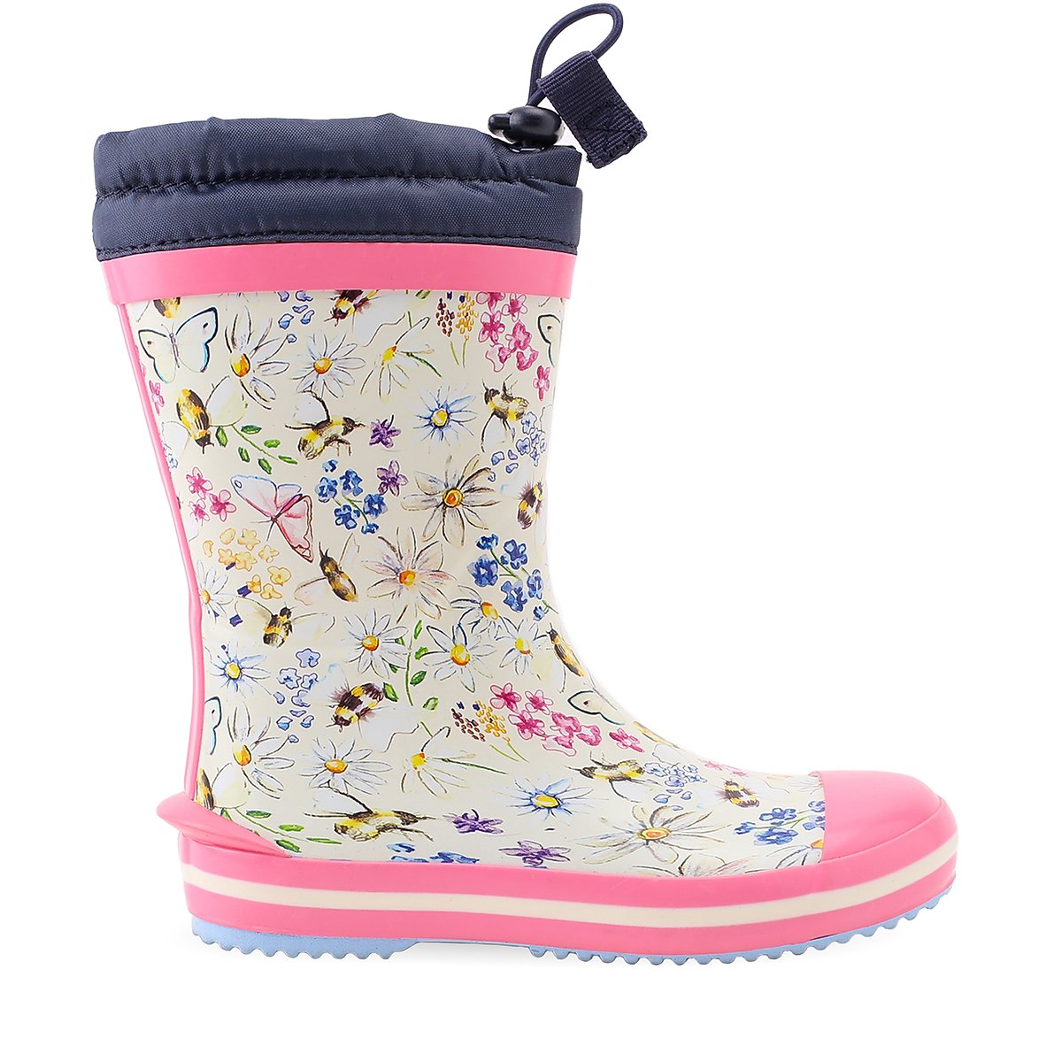 'Puddle' Wellies in Pink Floral design