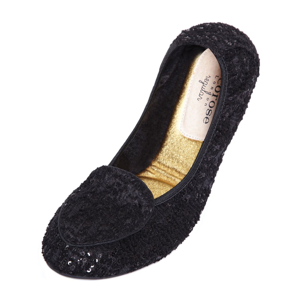 Royal Ballet Collection 'Perdita' Black Sequinned Loafers