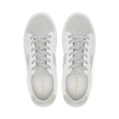 Hoxton Stripes White and Grey Trainers from Cocorose London