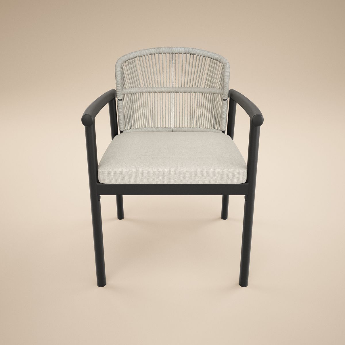 SOLACE+CO Eliza Garden Dining Table & Chairs Set Grey & Dark Brown