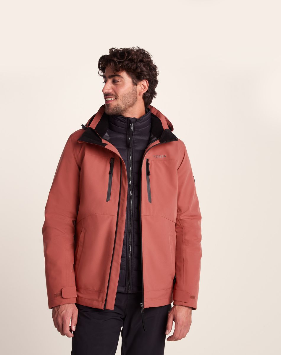 Denton Mens 3-in-1 Waterproof Jacket - Clay