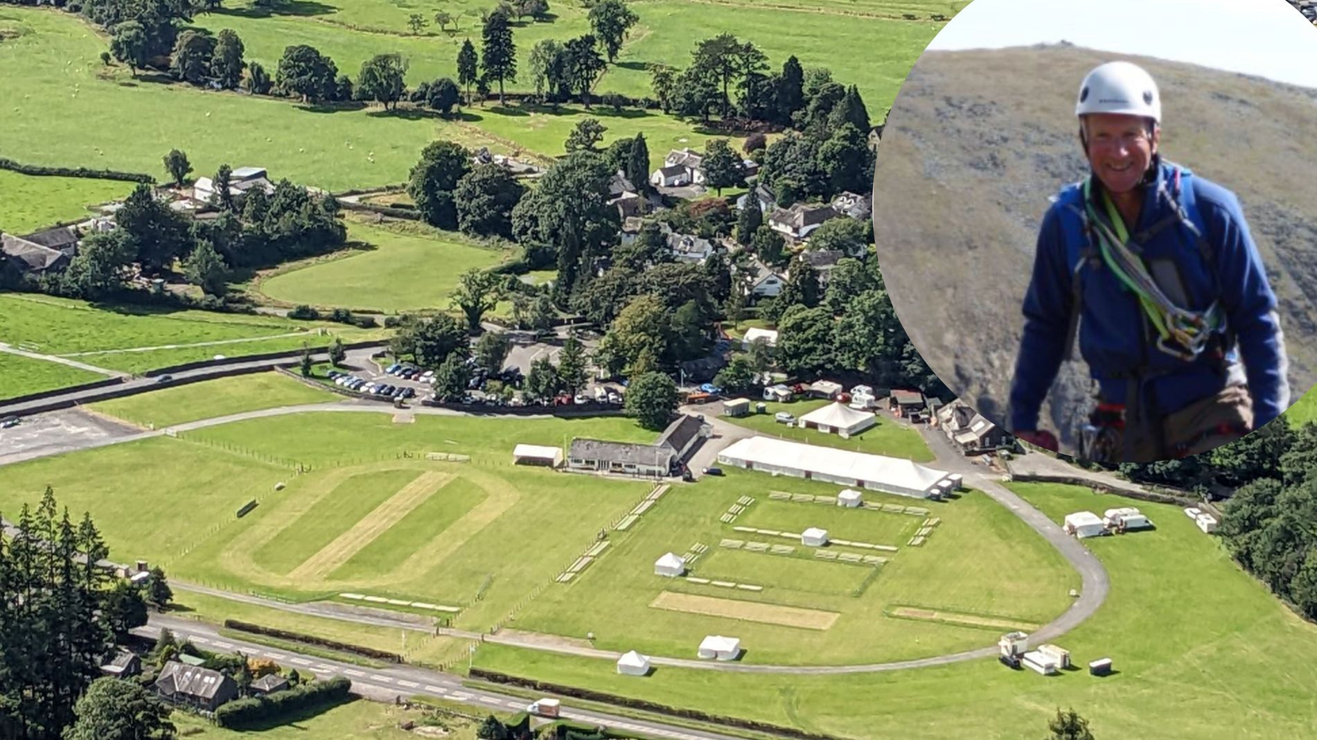 The Grasmere Lakeland Sports and Show show ground, with its extensive 14-acre grounds and facilities, and inset of Mark Jackson, who is building relationships with Cumbria Young Farmers.