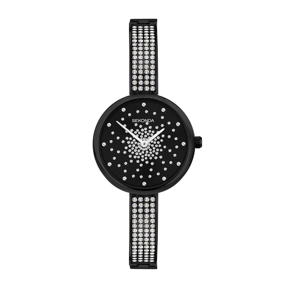 Sekonda Celeste Starlet Ladies Watch | Black Alloy Case & Bracelet with Black Dial | 40632