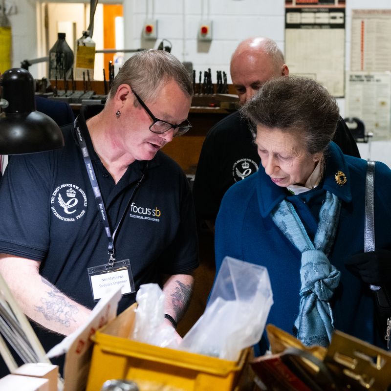 HRH The Princess Royal pictured with Mr Neil Matthews engineering operative