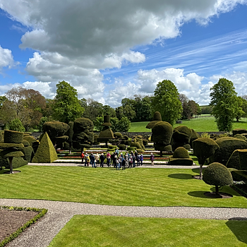 A tour taking part at Levens Hall and Gardens, Cumbria, on World Topiary Day 2022