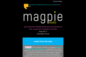 Screencapture of Magpie Weekly (newsletter)
