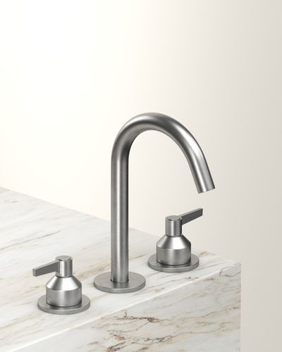 Folio Deck Mounted Basin Tap in Silver Steel