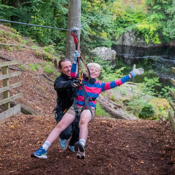 Magnus Girvan (9) with Jake McGarry of Highland Fling