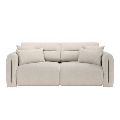 Solace+Co Mabel 3 Seater Sofa Beige Chenille